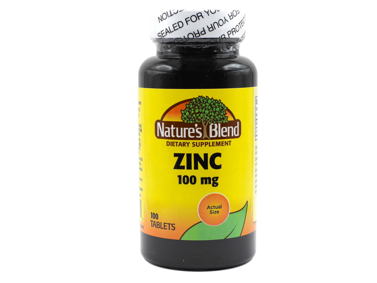 Nature's Blend Zinc Gluconate 100 mg comprimés, flacon avant