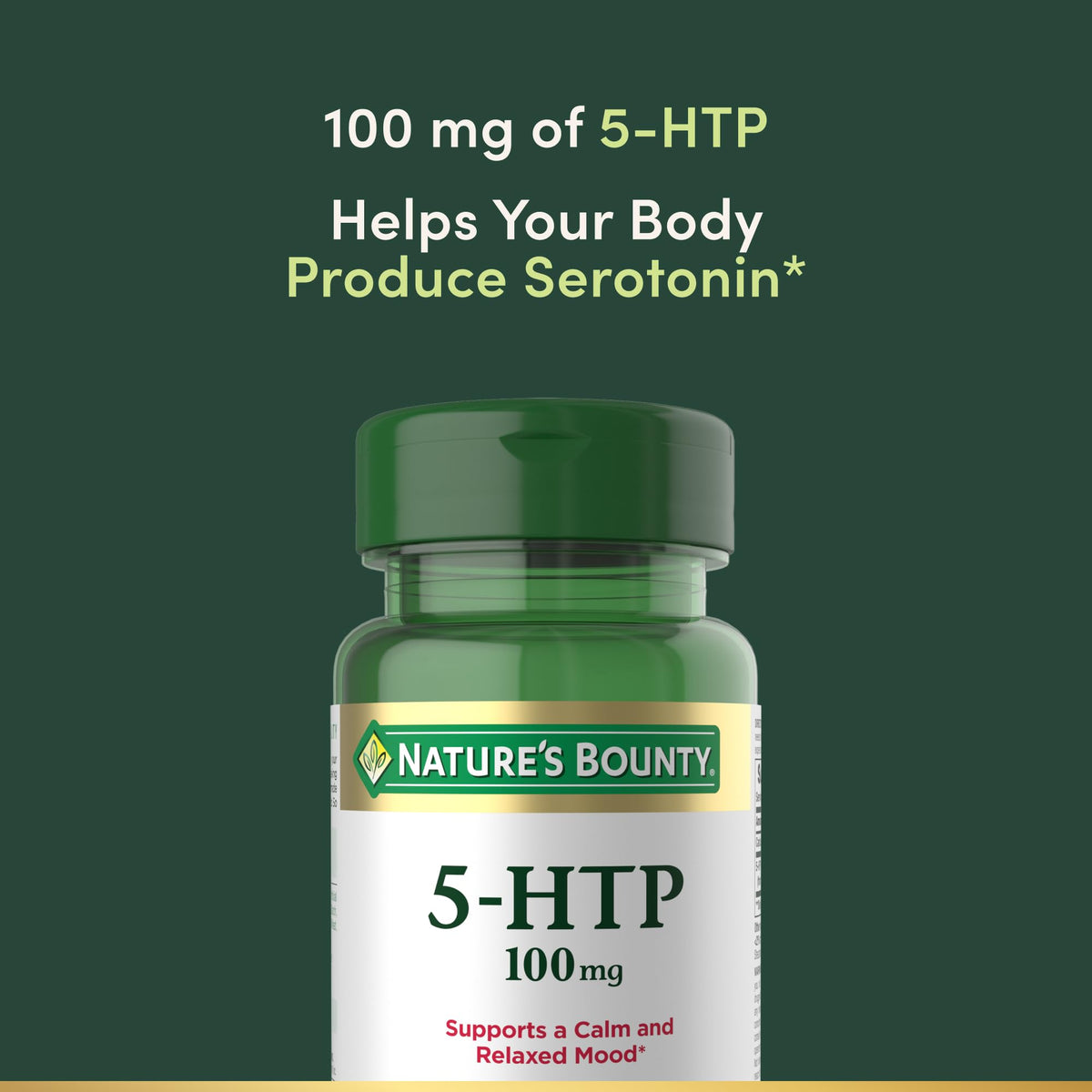 Nature's Bounty 5-HTP 100mg capsules côté