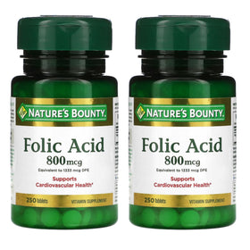 Nature's Bounty Acide Folique 800 mcg bouteille de 250 comprimés