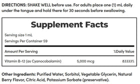 Nature's Bounty B12 Super Strength 5000mcg sur une table