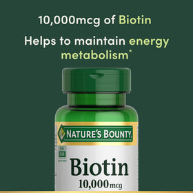 Nature's Bounty Biotine 10 000 mcg gélules avec des ingrédients naturels