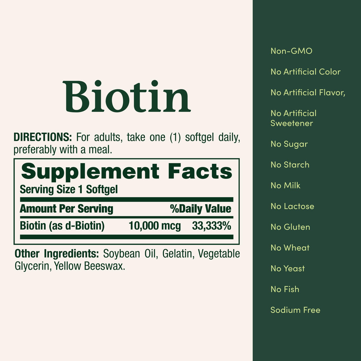 Nature's Bounty Biotine 10 000 mcg gélules en situation de prise