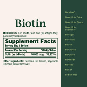 Nature's Bounty Biotine 10 000 mcg gélules en situation de prise