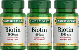 Nature's Bounty Biotine 1000 mcg comprimés au goût de fraise, pack de 3