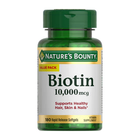 Nature's Bounty Biotine 180 gélules vue avant avec étiquette