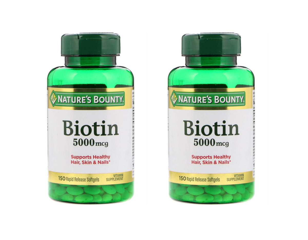 Nature's Bounty Biotine 5000 mcg flacon de 150 gélules molles