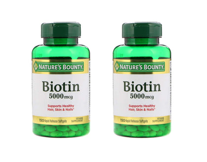 Nature's Bounty Biotine 5000 mcg flacon de 150 gélules molles