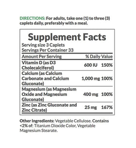 Nature's Bounty Calcium Magnesium Zinc 100 comprimés avec emballage