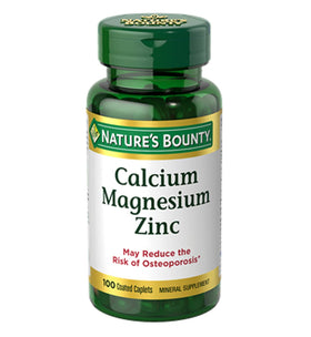 Nature's Bounty Calcium Magnesium Zinc 100 comprimés vue de devant