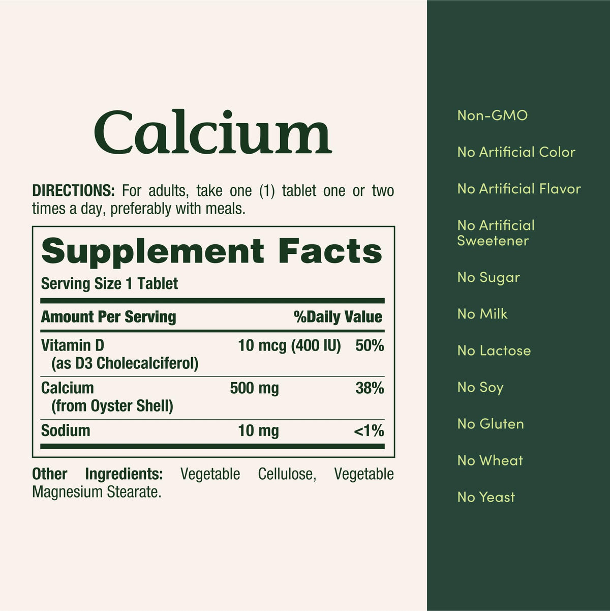 Nature's Bounty Calcium Plus 400 IU Vitamine D3, gélule en gros plan