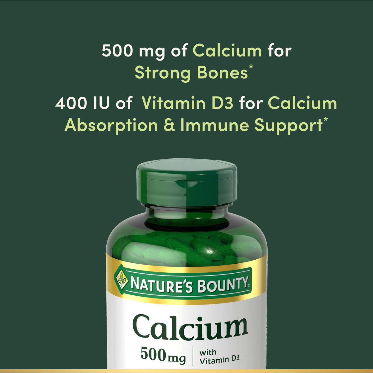 Nature's Bounty Calcium Plus 400 IU Vitamine D3, gélules à libération rapide