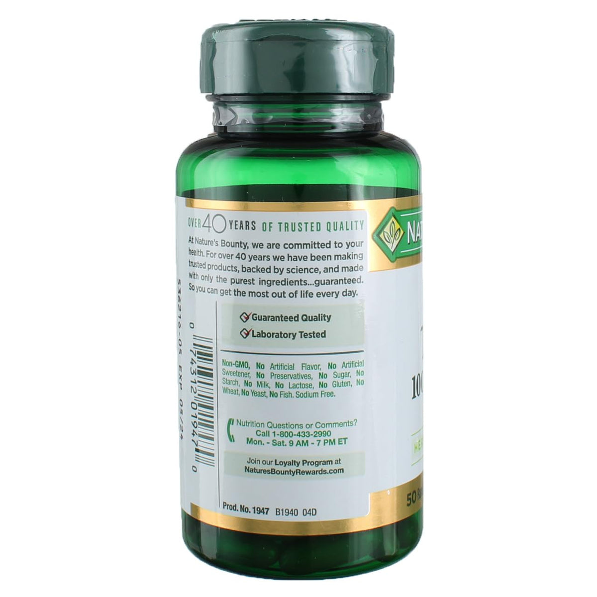 Nature's Bounty Chardon-Marie 1000 mg, gélules souples sur surface blanche