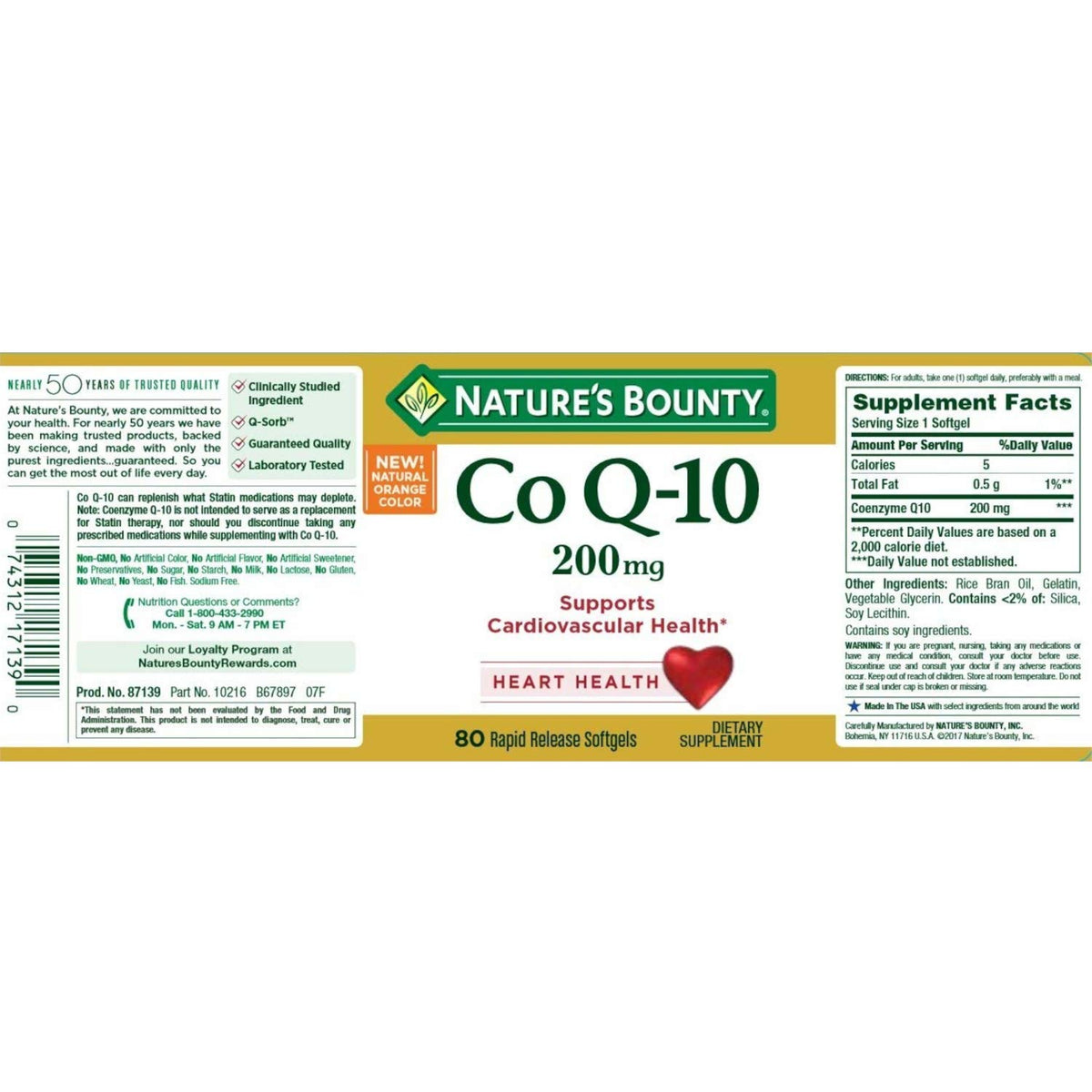 Nature's Bounty Co Q-10 200 mg gélules molles emballage