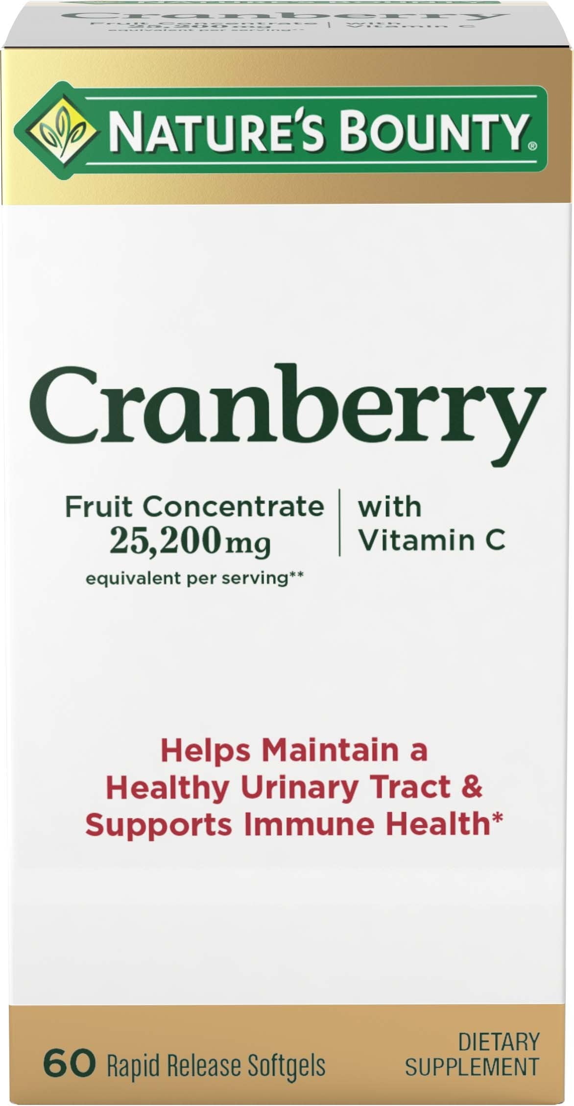 Nature's Bounty Complément Alimentaire Cranberry 25 200 mg Gélules - Vue de face
