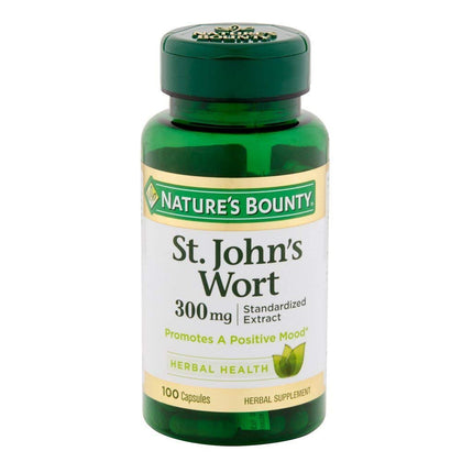 Nature's Bounty Complément Alimentaire Millepertuis 300 mg, 100 Capsules, vue de face
