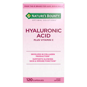Nature's Bounty Complément Hyaluronique et Vitamine C 120 capsules vue de face