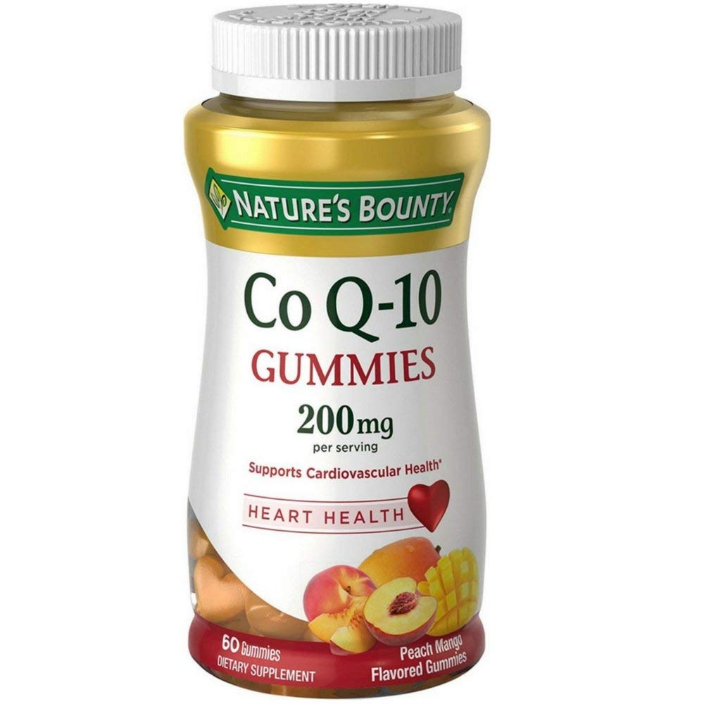 Nature's Bounty CoQ-10 Gummies 200 mg saveur pêche mangue, vue de face
