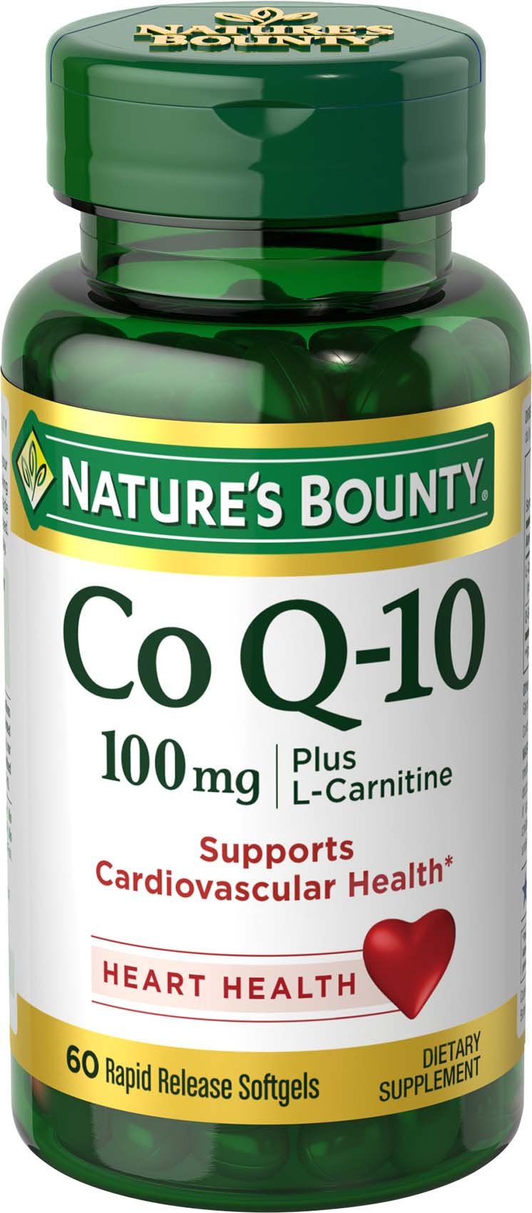 Nature's Bounty CoQ10 100mg Plus L-Carnitine gélules avant