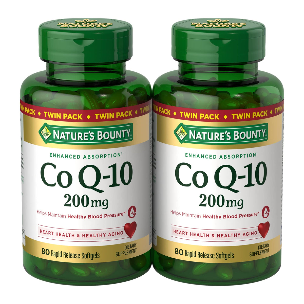 Nature's Bounty CoQ10 200mg gélules molles en vue de face