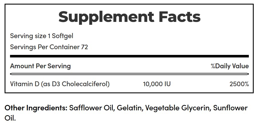 Nature's Bounty D3 10 000 UI - pack de 2 flacons