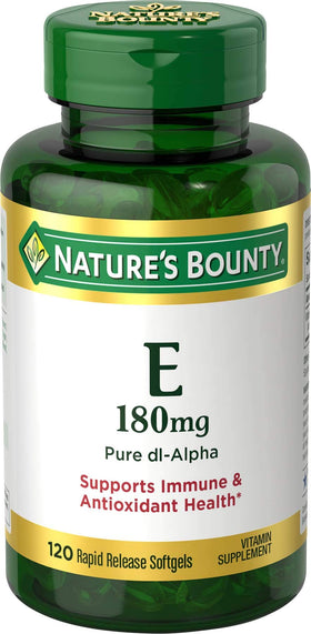 Nature's Bounty E-400 IU Vitamine E gélules molles avant