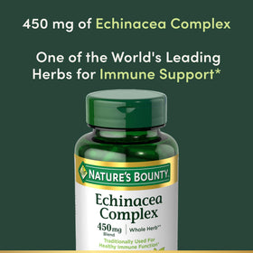 Nature's Bounty Echinacea Complex 450mg capsules back view