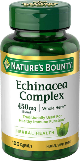 Nature's Bounty Echinacea Complex 450mg capsules front view