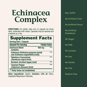 Nature's Bounty Echinacea Complex 450mg capsules opened for tea preparation