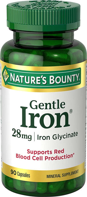 Nature's Bounty Fer 28 mg 90 capsules vue de face