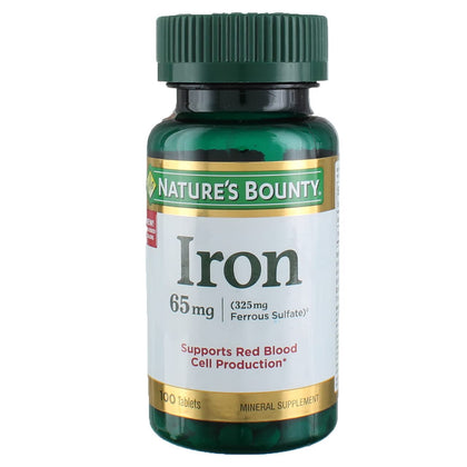 Nature's Bounty Fer 65 mg comprimés vue de face