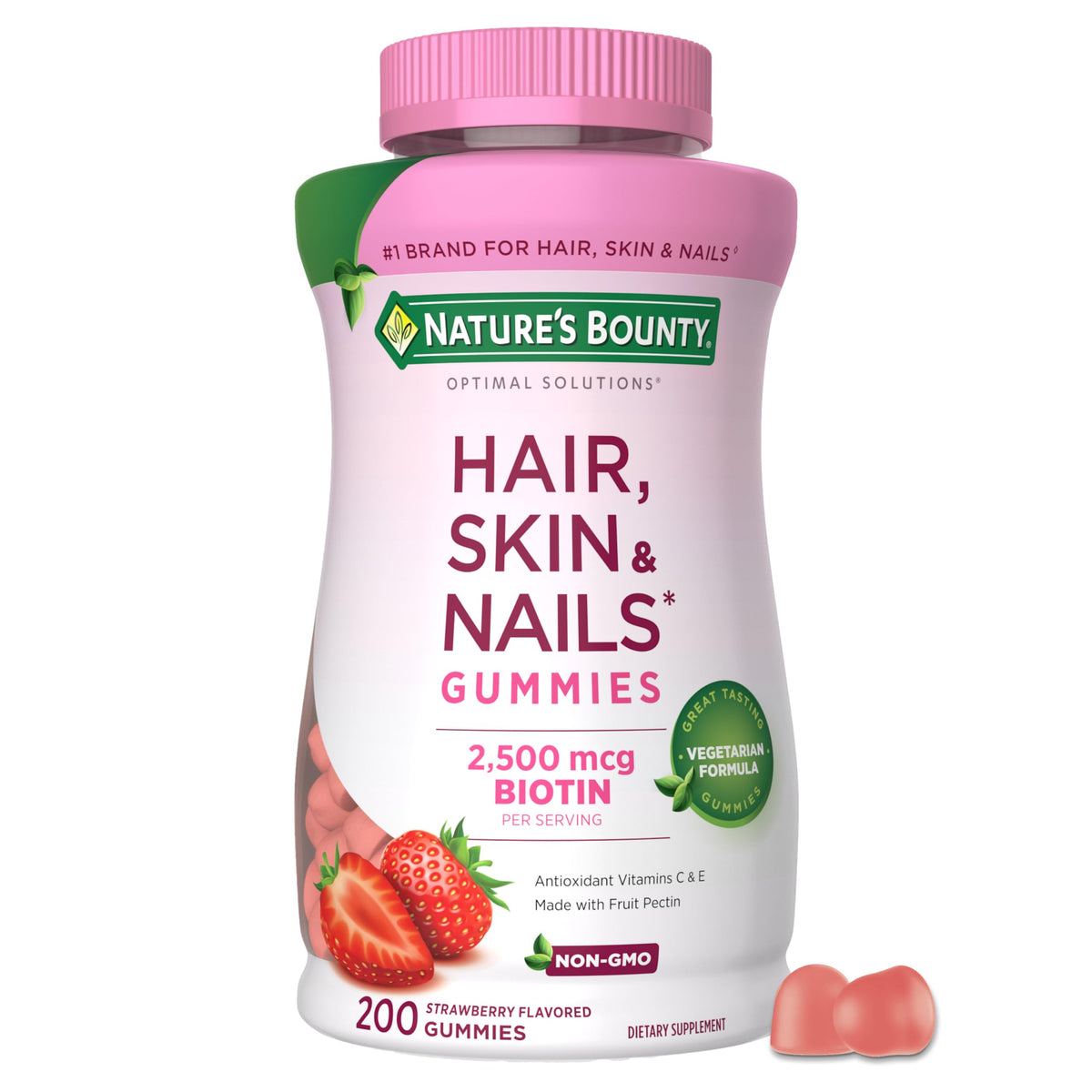 Nature's Bounty Gummies Pectin Cheveux, Peau, Ongles 2500 mcg Biotine avant
