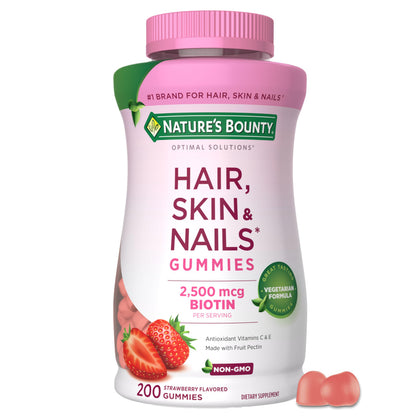 Nature's Bounty Gummies Pectin Cheveux, Peau, Ongles 2500 mcg Biotine avant