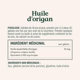 Nature's Bounty Huile d'Origan 1500 mg gélules liquides ouverte