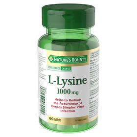 Nature's Bounty L-Lysine 1000 mg 60 comprimés vue de face