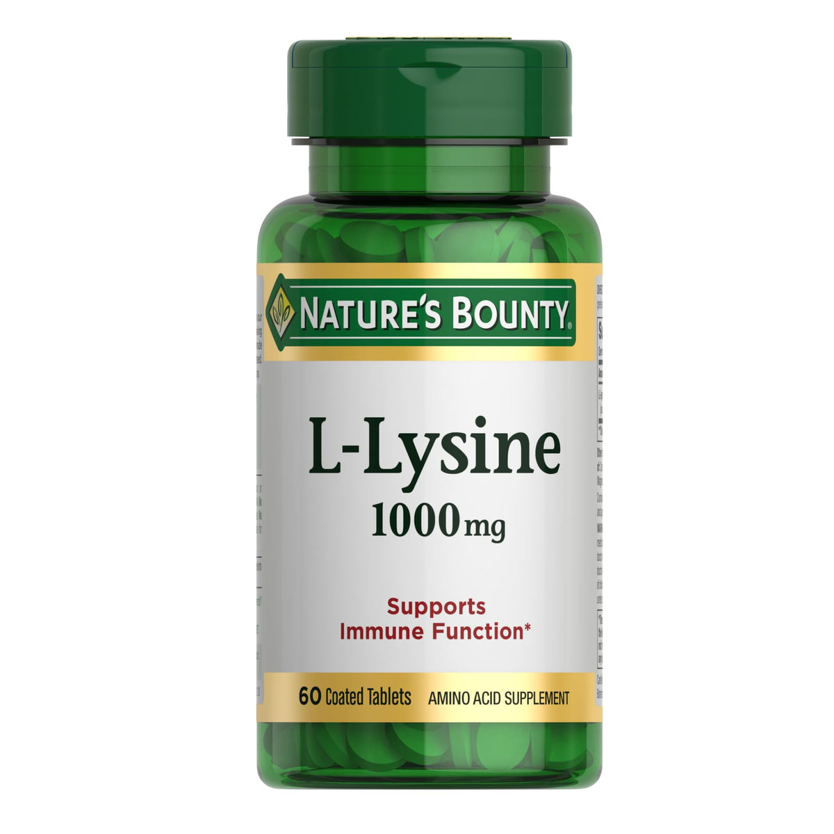 Nature's Bounty L-Lysine 1000 mg 60 comprimés, vue de face