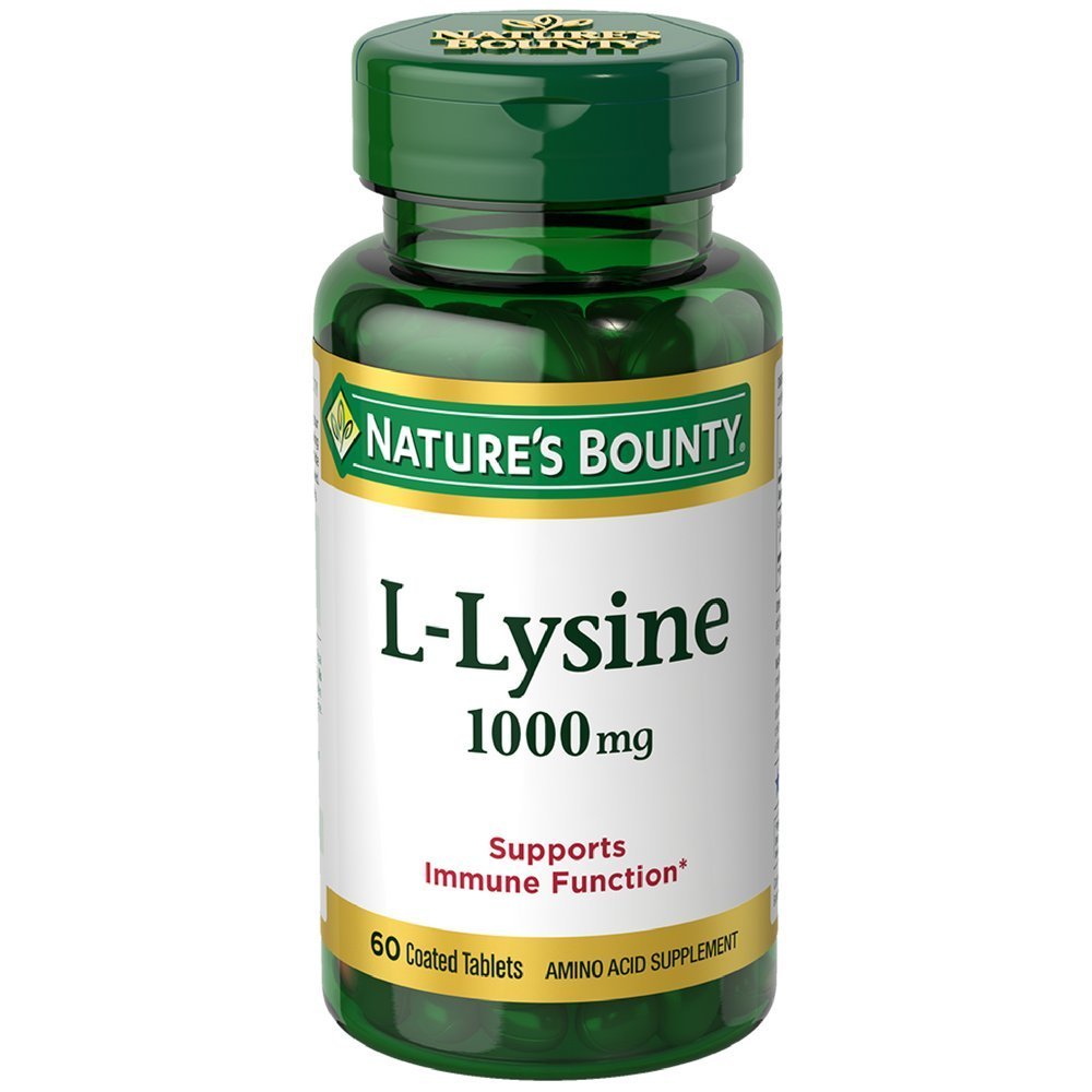 Nature's Bounty L-Lysine 1000 mg comprimés 60 unités, flacon avant