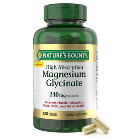 Nature's Bounty Magnésium Glycinate 240 mg bouteille avant