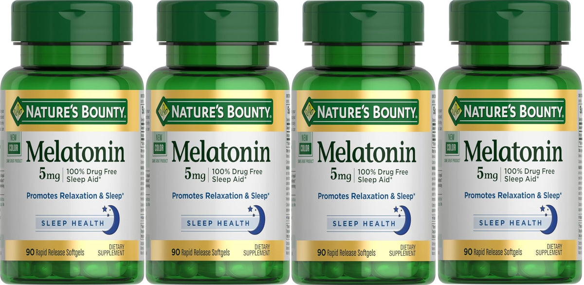 Nature's Bounty Melatonin 5 mg gélules softgels vue de face
