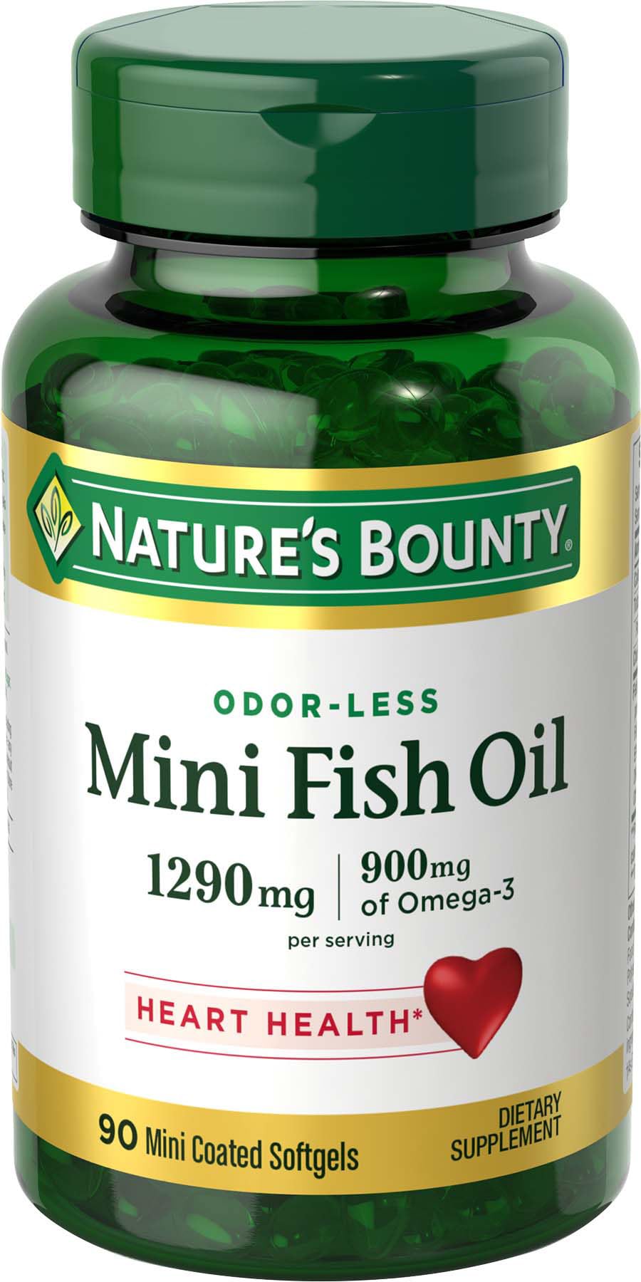 Nature's Bounty mini capsules huile de poisson 1290 mg vue avant