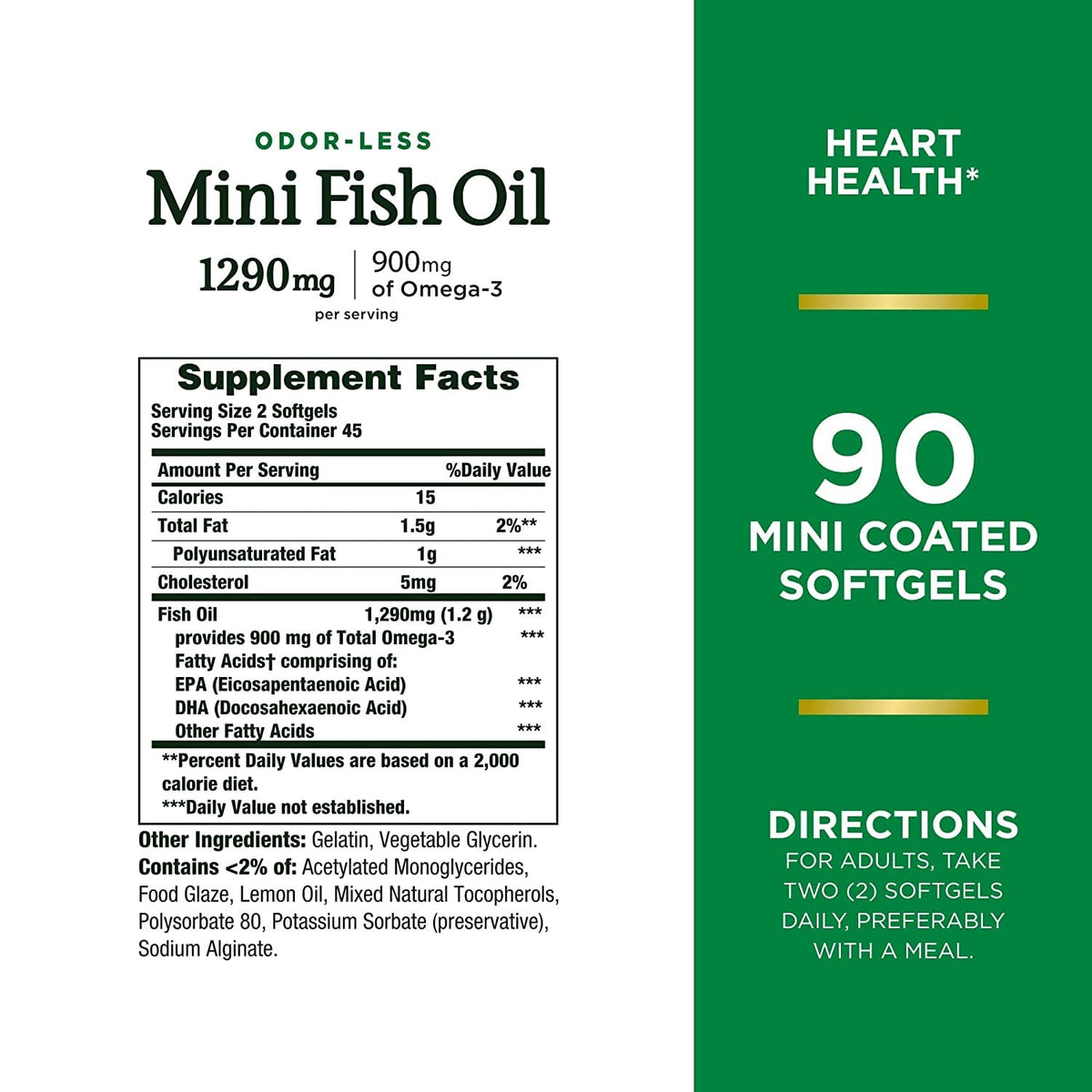 Nature's Bounty Mini Fish Oil Softgels détails de l'emballage