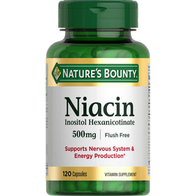 Nature's Bounty Niacine 500mg capsules, vue avant de l'emballage