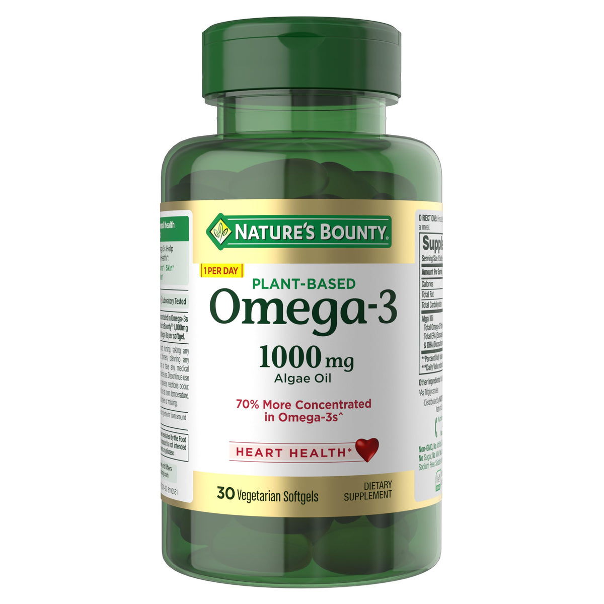 Nature's Bounty Omega 3 complément alimentaire végétal 30 capsules vue avant