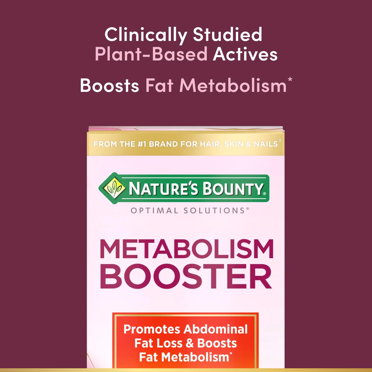 Nature's Bounty Optimal Solutions Métabolisme capsules avec étiquette