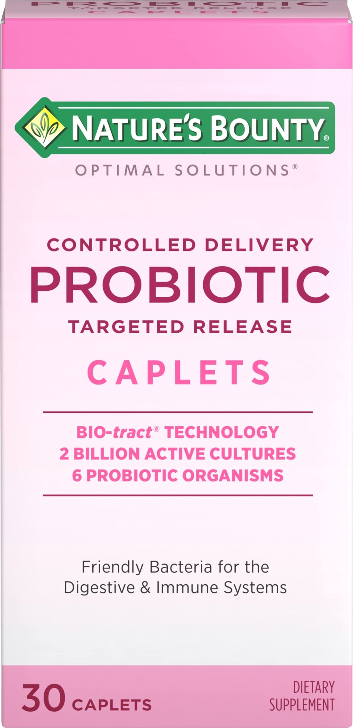 Nature's Bounty Optimal Solutions Probiotique 30 comprimés vue de face