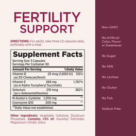 Nature's Bounty Optimal Solutions Soutien Fertilité emballage avec instructions