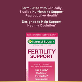 Nature's Bounty Optimal Solutions Soutien Fertilité gélules sur fond neutre