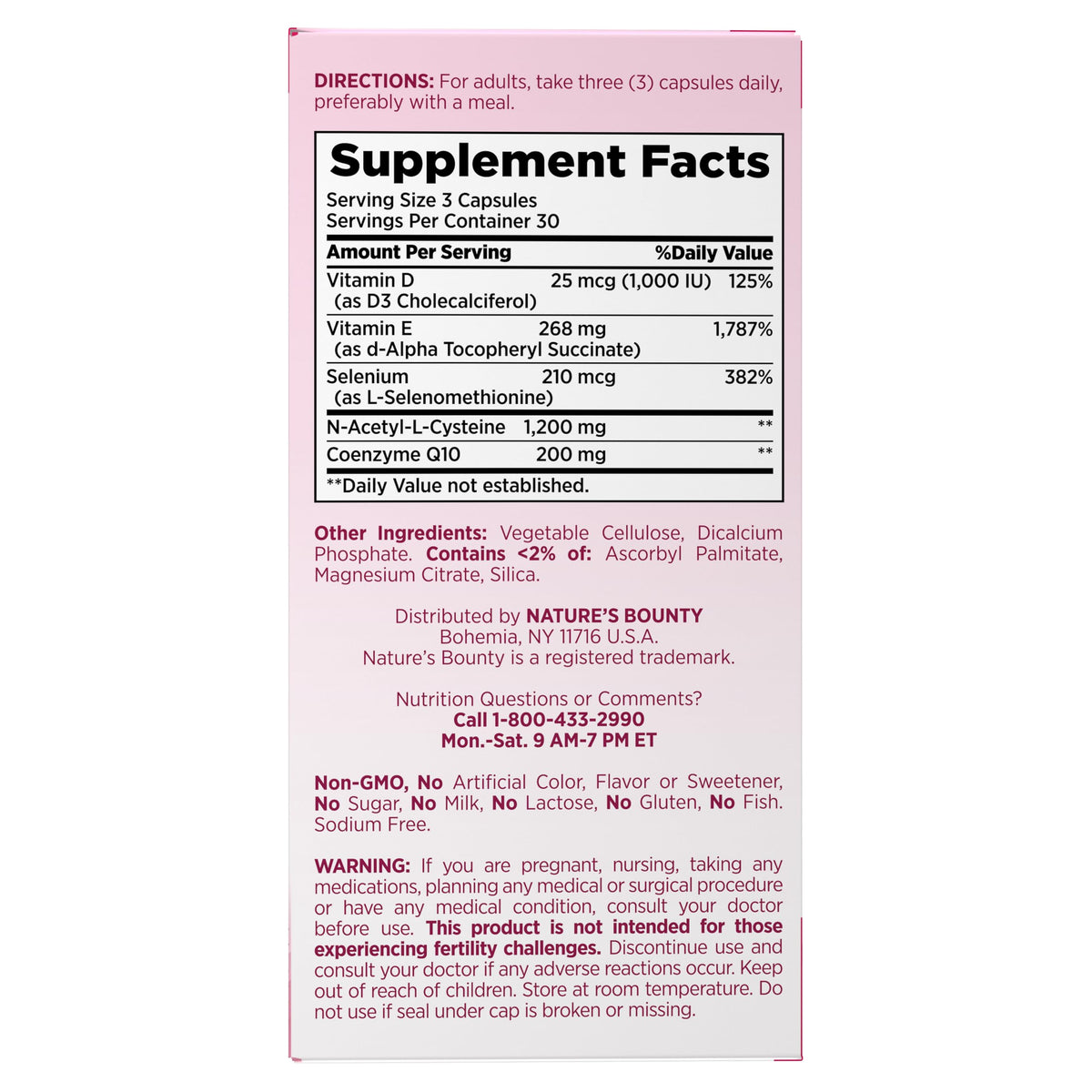Nature's Bounty Optimal Solutions Soutien Fertilité présentation sur une table