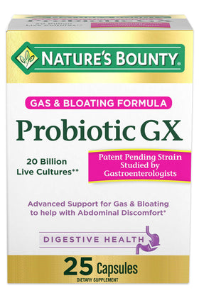 Nature's Bounty Probiotic GX boîte de 25 capsules vue de face