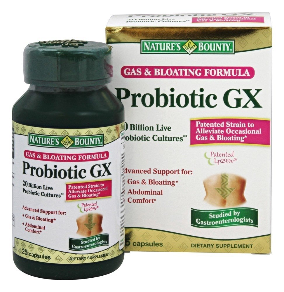 Nature's Bounty Probiotic GX Capsules 25 unités, pack de 4, vue de face