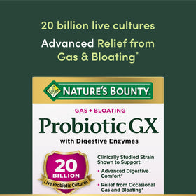 Nature's Bounty Probiotic GX étiquette détaillant les ingrédients